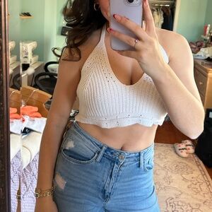 graffiti boutique halter crochet top